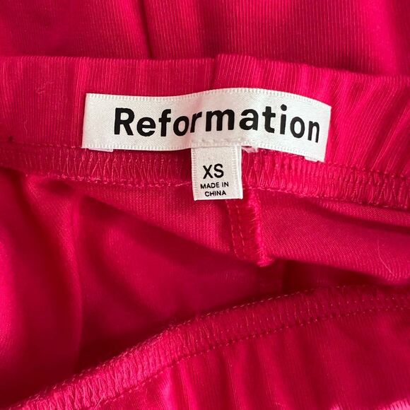 Reformation Rika Wrap Midi Skirt XS Hot Pink Lyocell Tie Waist Vacation - Picture 5 of 7